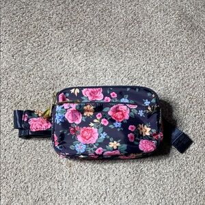 Floral Crossbody Bag in Navy and Pink